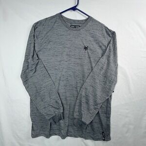 Zoo York Long Sleeve Shirt Large Grey Space Dye ZY31L82 Stone Crew Neck Tee